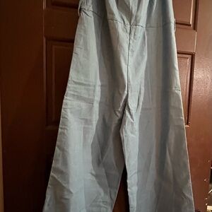 Light Blue Wide-Leg Pants New